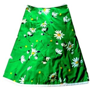 PLUS SIZED APRON Handmade Reversible Waist Wrap Tie Daisy/Solid Blue 25"L x 50"W